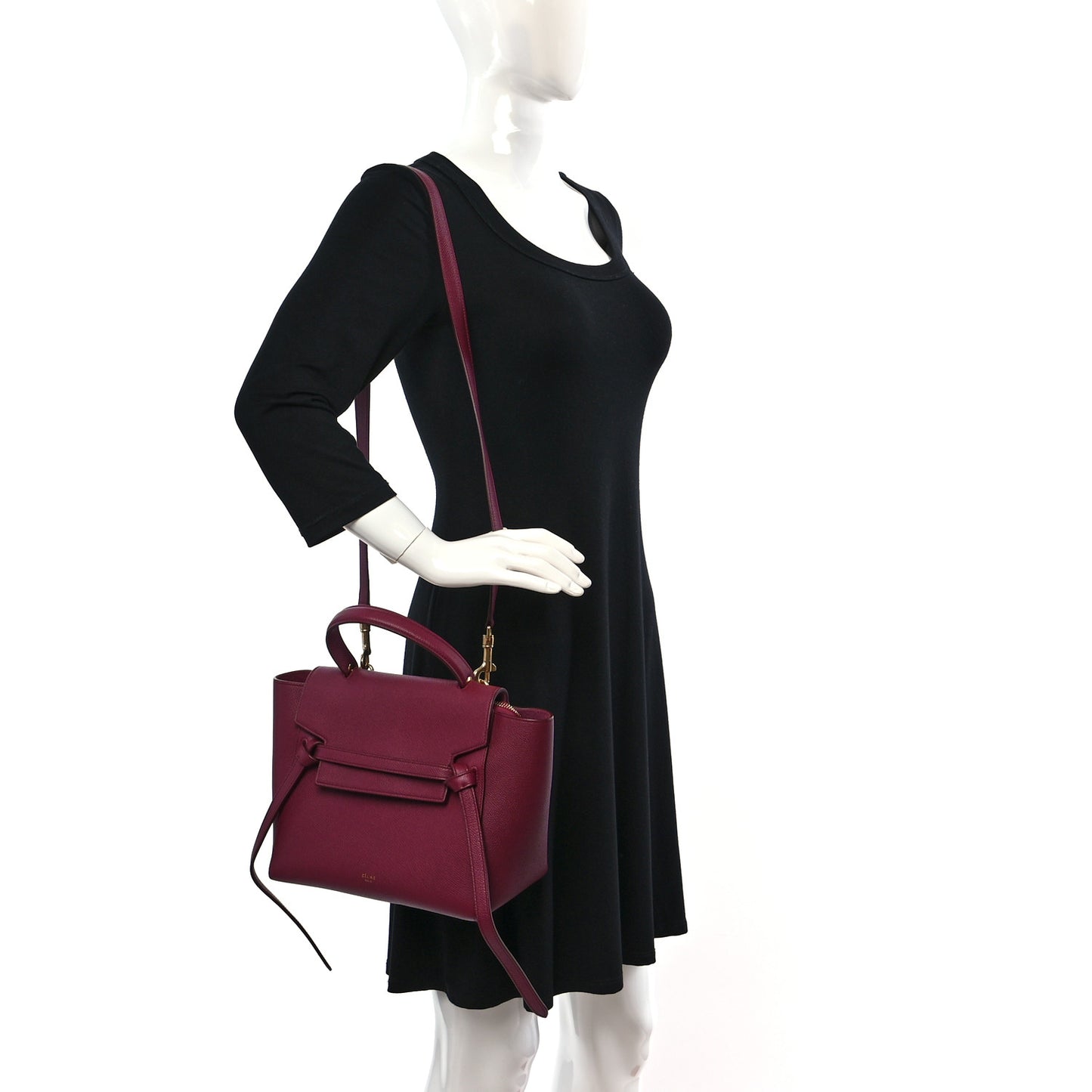 Grained Calfskin Micro Belt Bag Plum