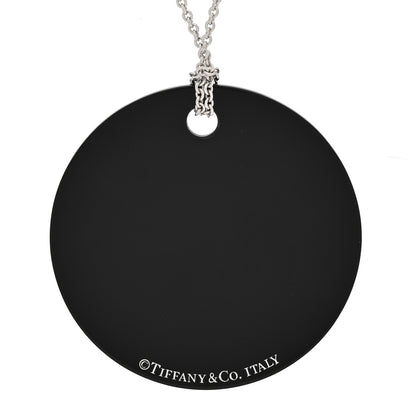 Tiffany Sterling Silver Black Bone China Notes Round Pendant Necklace 4 of 6