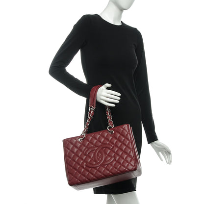 Chanel Caviar Quilted Grand Shopping Tote GST Red 2 of 7