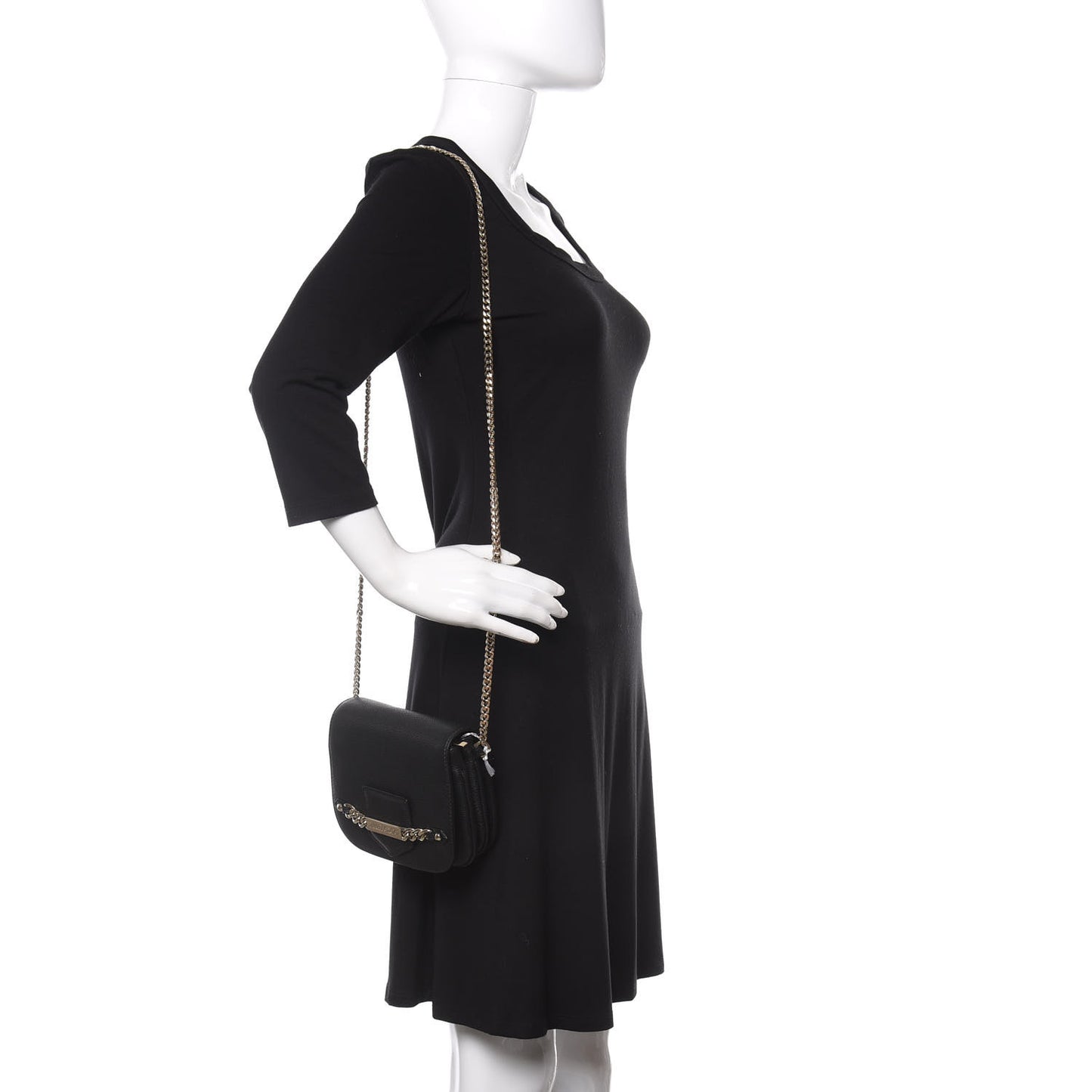 Calfskin Shadow Crossbody Bag Black