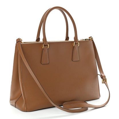 Prada Saffiano Medium Galleria Double Zip Tote Caramel 3 of 12