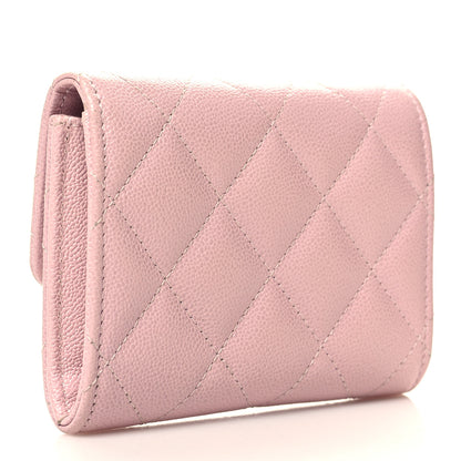 Chanel Caviar Quilted Studded CC Flap Card Holder Light Pink 3 of 10