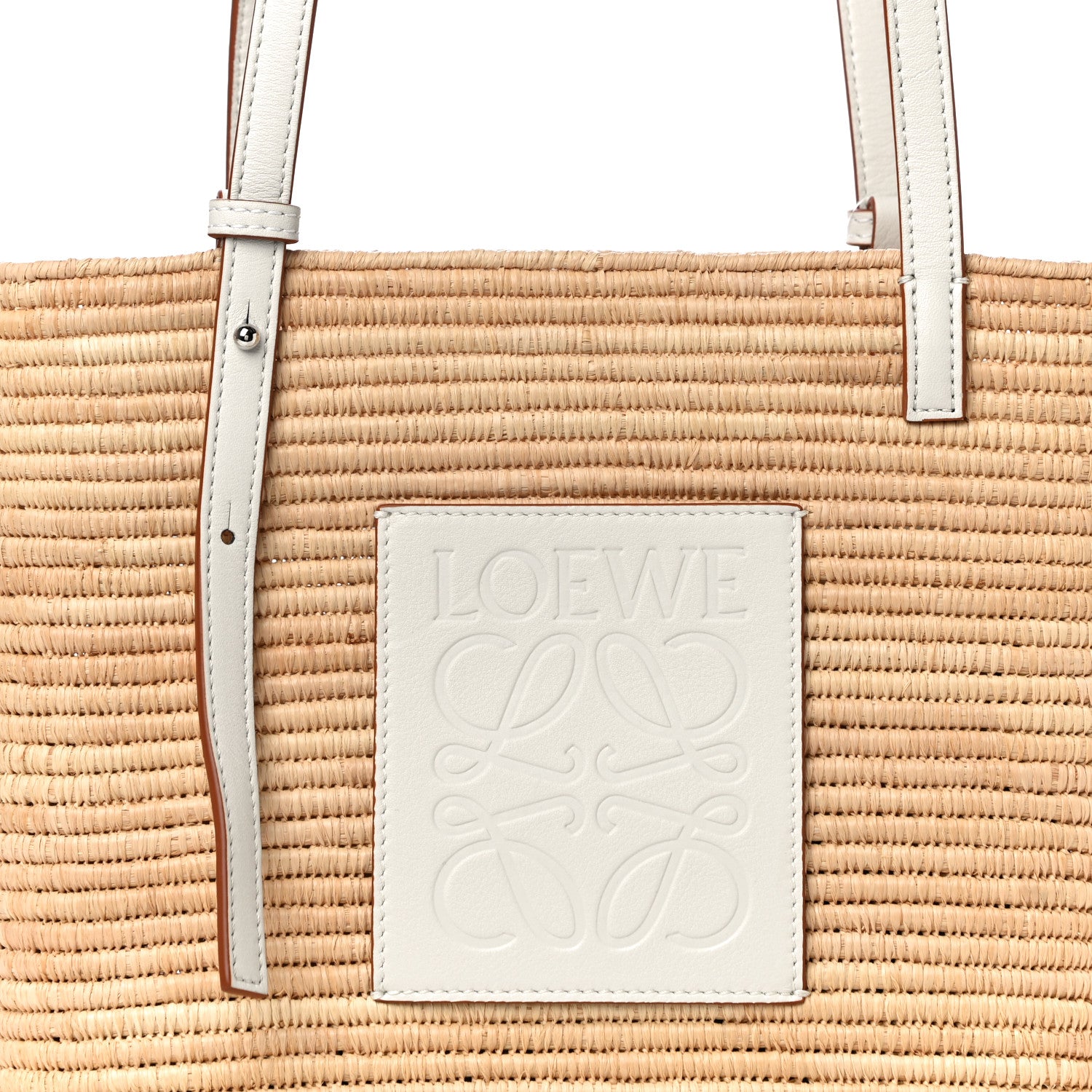 Loewe Raffia Square Basket Tote Bag Natural White 7 of 9
