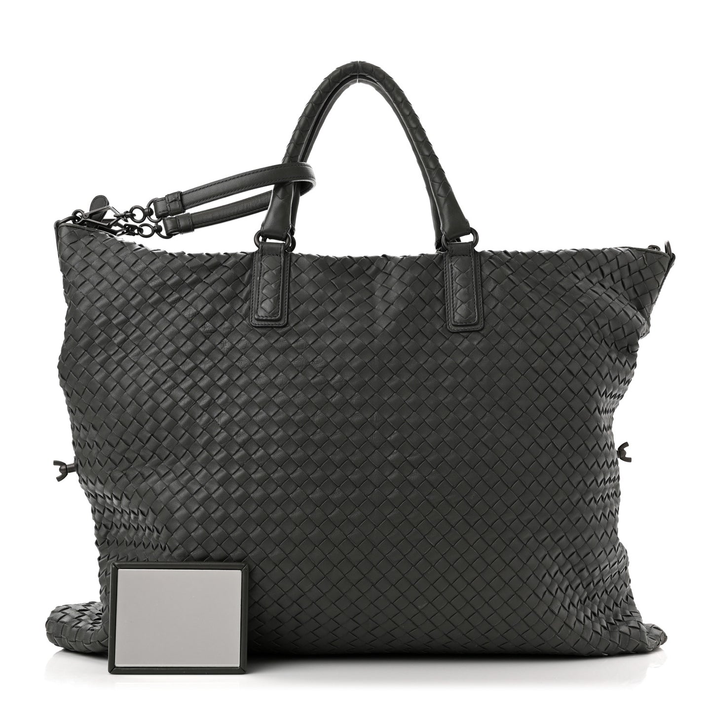 Nappa Intrecciato Maxi Convertible Tote Grey