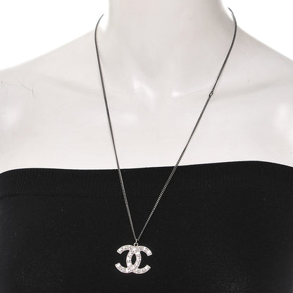Chanel Baguette Crystal CC Necklace Silver 2 of 4