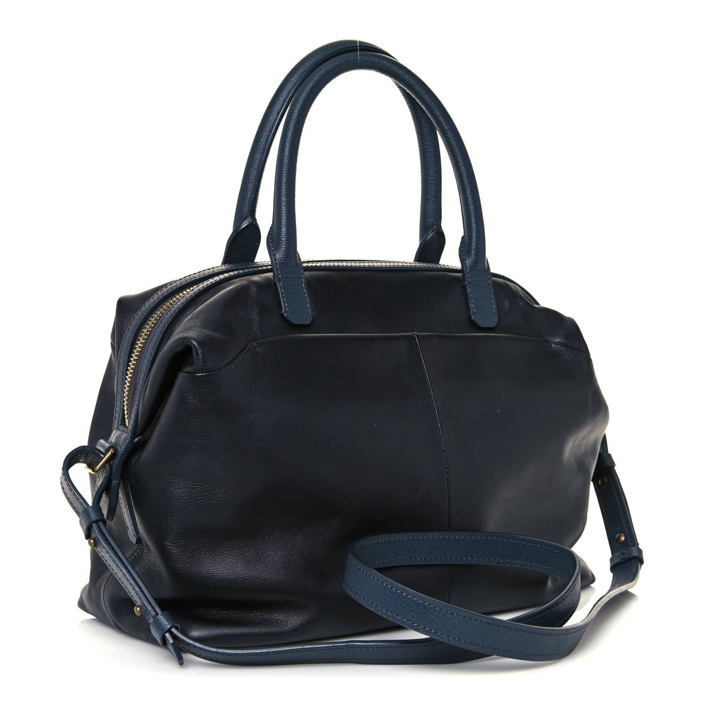 Calfskin Padam Bowling Bag Black