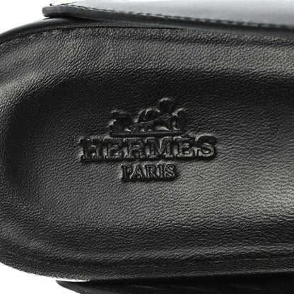 Hermes Calfskin Calya Mules 38 Black 7 of 8
