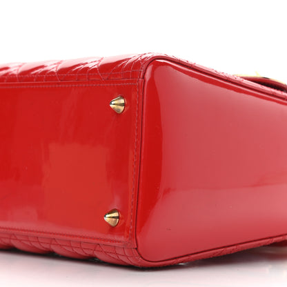 Christian Dior Patent Cannage Medium Lady Dior Red 10 of 11
