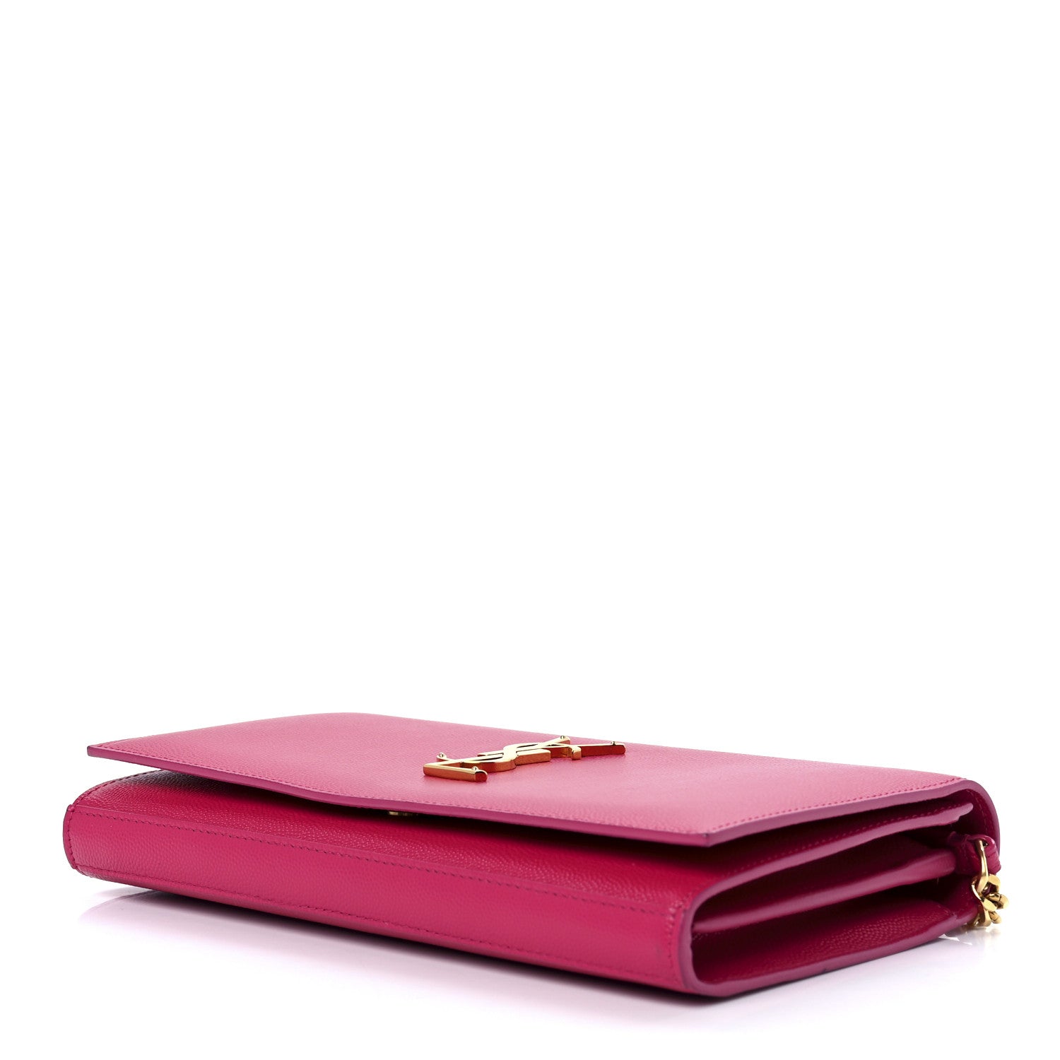 Saint Laurent Grain De Poudre Monogram Chain Wallet Bubblegum 9 of 11