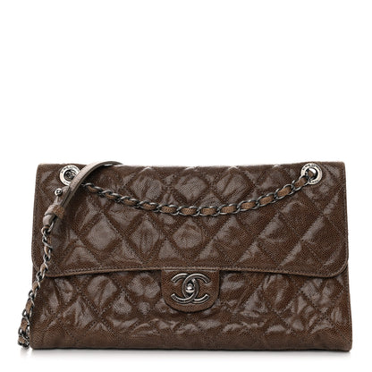 Chanel Crumpled Grained Calfskin Jumbo CC Crave Flap Brown 1 of 10