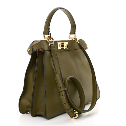 Fendi Vitello Seta Shiny Nappa Medium Peekaboo I SEE U Satchel Avocado Light Rose 3 of 12