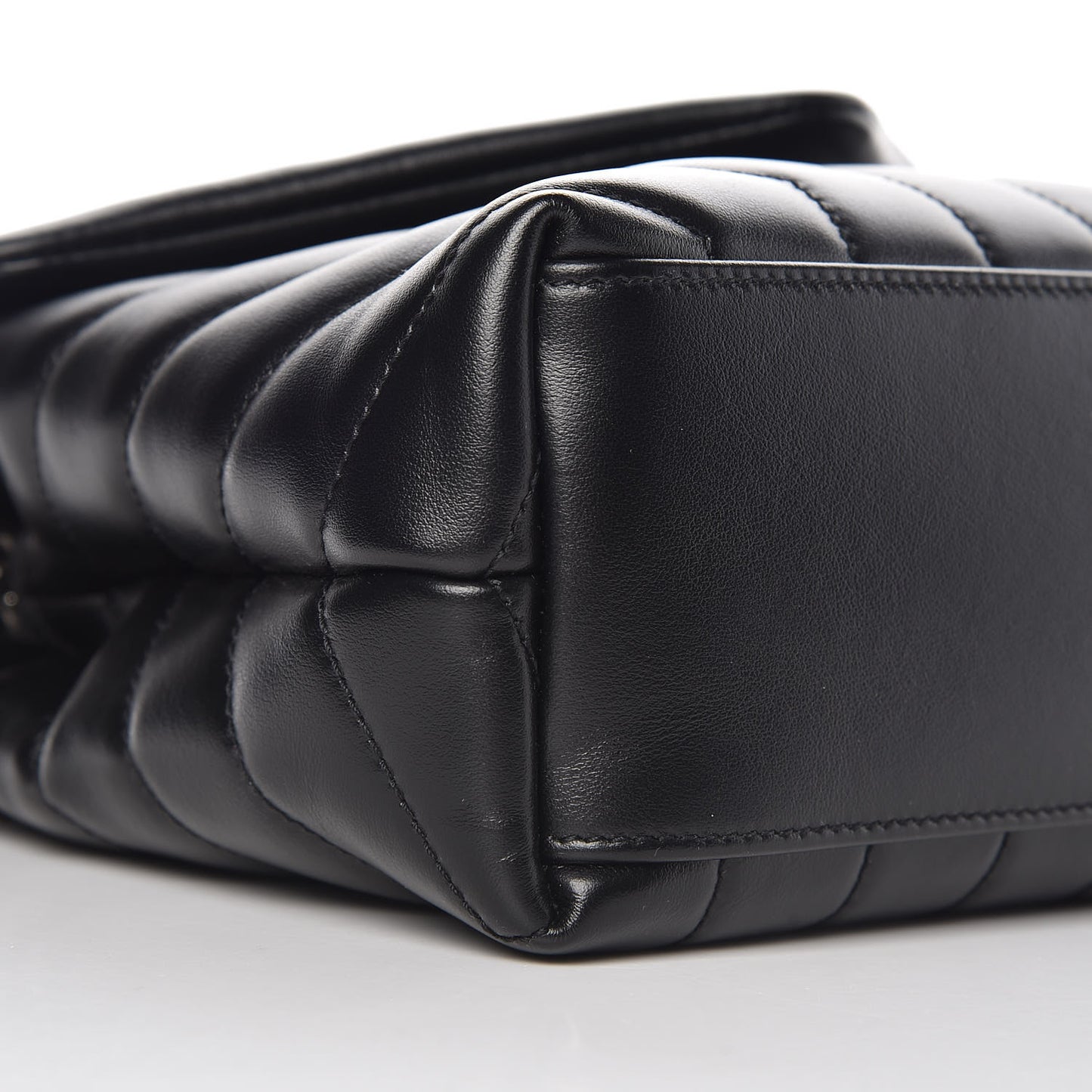 Calfskin Y Quilted Monogram Small Loulou Chain Satchel Black