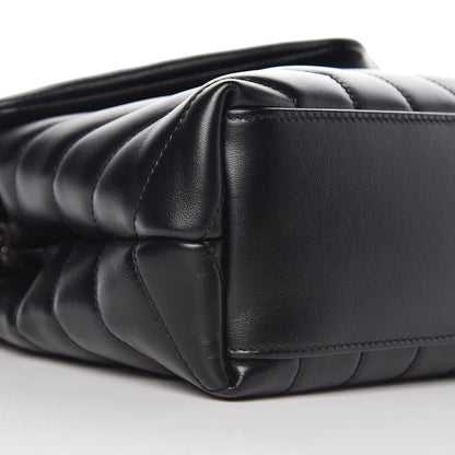 Saint Laurent Calfskin Y Quilted Monogram Small Loulou Chain Satchel Black 5 of 9