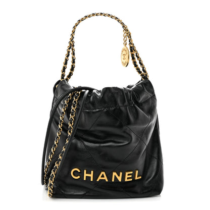 Chanel Shiny Calfskin Quilted Mini Chanel 22 Black 1 of 10