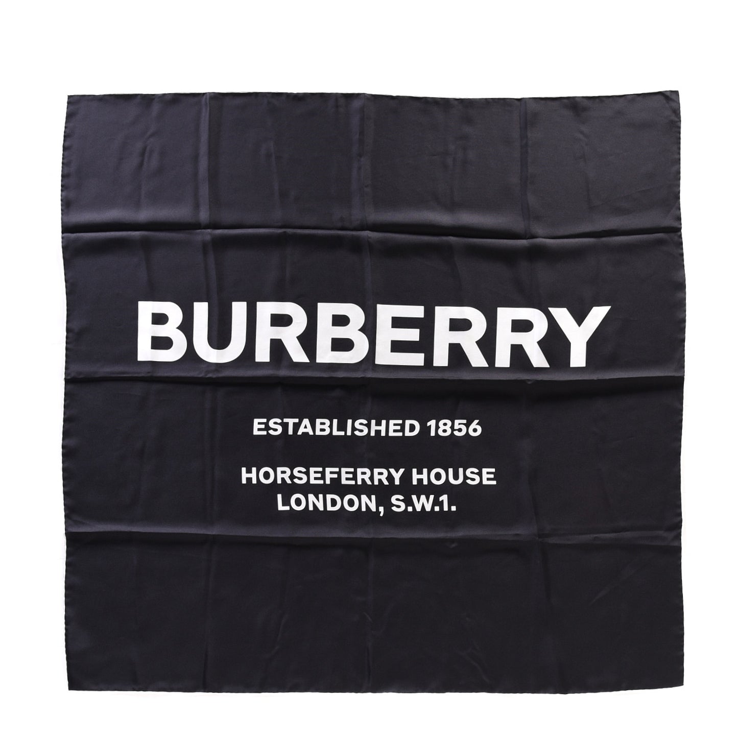 Silk Horseferry Print Scarf Black