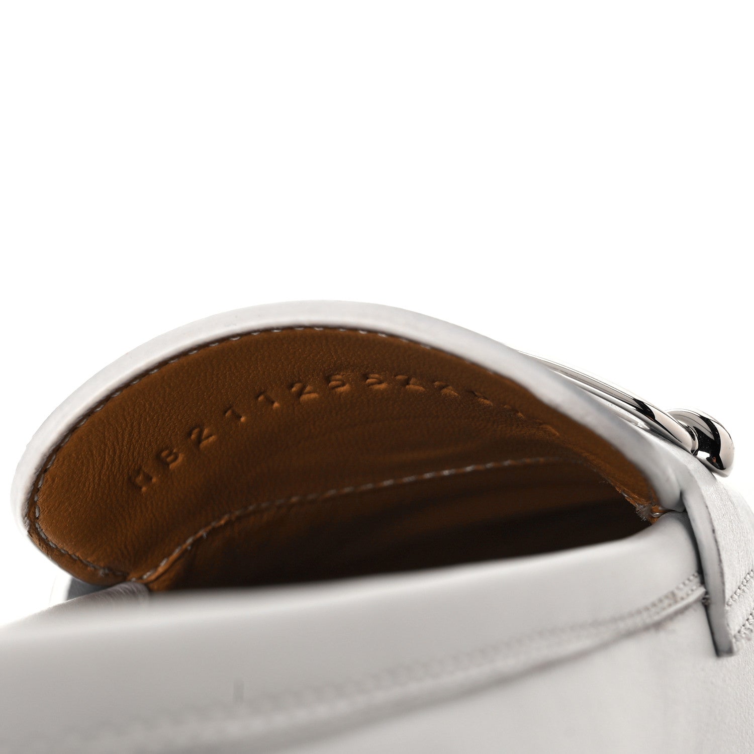 Hermes Calfskin Womens Colette Loafers 38 White 8 of 9