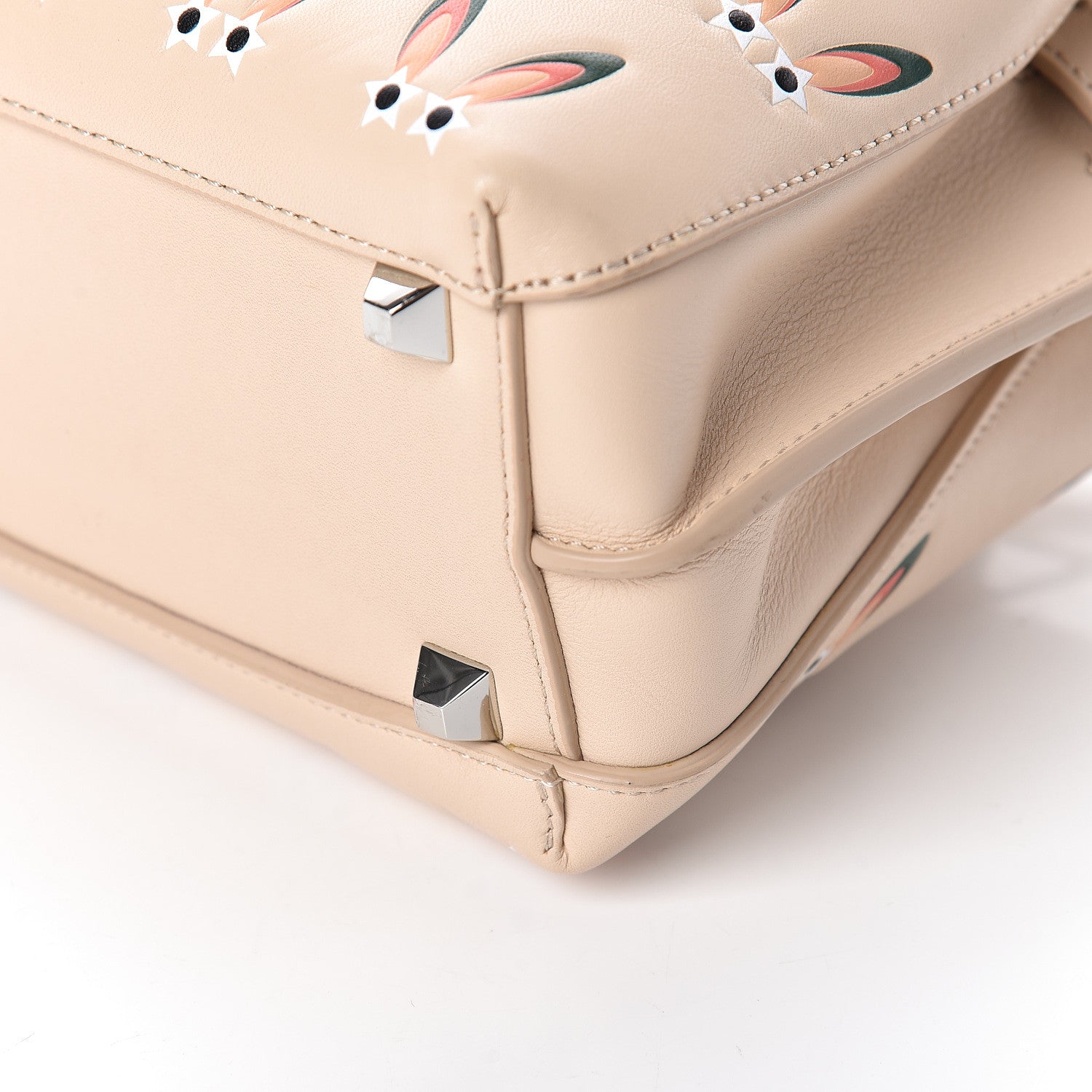 MCM Lambskin Star Eyed Bunny Mini Milla Tote Natural 8 of 9