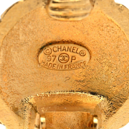 Chanel CC Button Clip On Earrings Gold 4 of 4