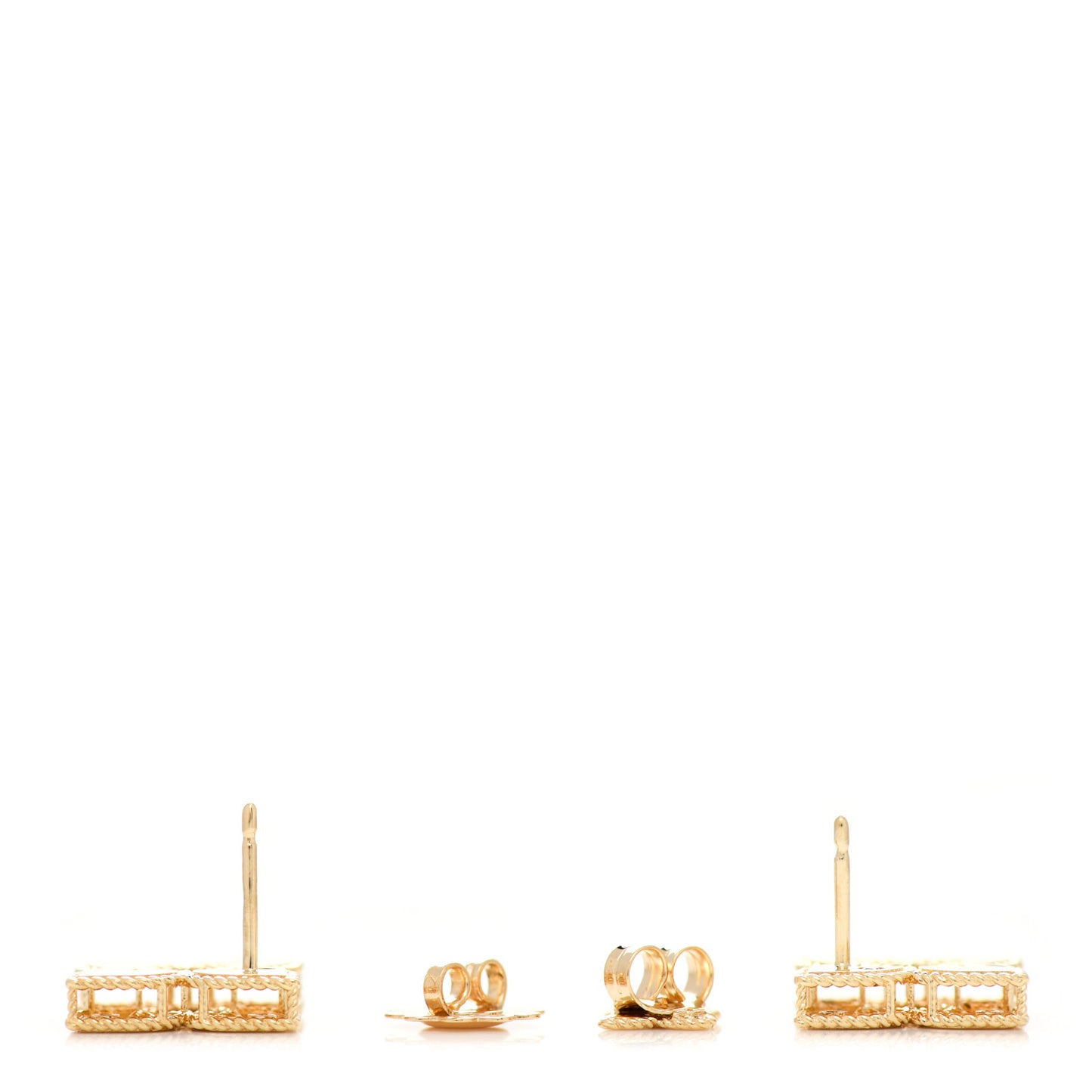 18K Yellow Gold Diamond Venetian Princess Open Flower Stud Earrings