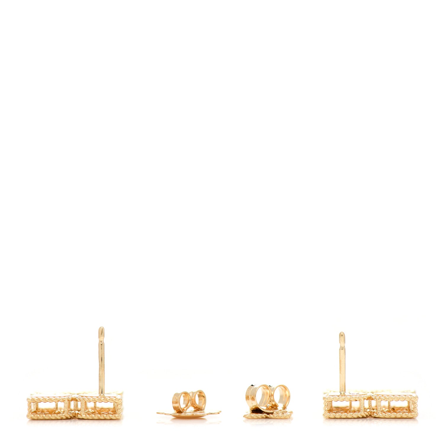 Roberto Coin 18K Yellow Gold Diamond Venetian Princess Open Flower Stud Earrings 3 of 4