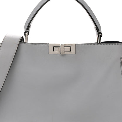 Fendi Vitello Tahiti Burro Large Peekaboo Iconic Essentially Satchel Ardesia Dark Blue 8 of 15