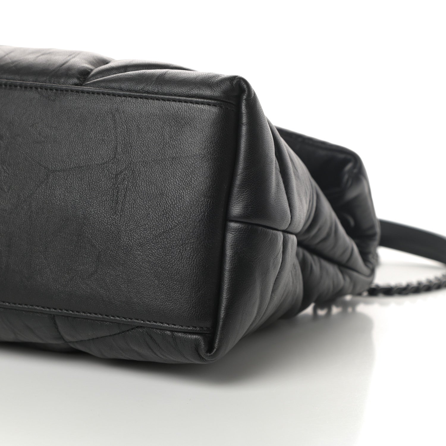 Saint Laurent Calfskin Quilted Medium Loulou Puffer Monogram Chain Satchel Black 10 of 10