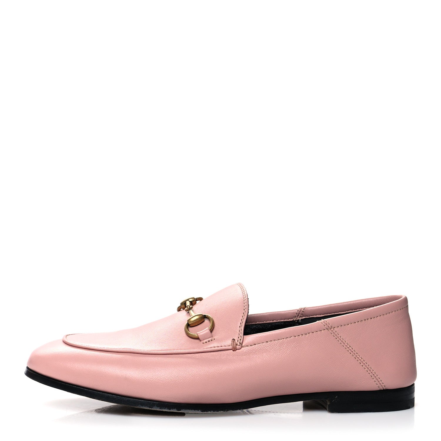 Gucci Lambskin Womens Brixton Horsebit Loafers 37 Perfect Pink 1 of 8