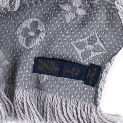 Louis Vuitton Wool Silk Logomania Scarf Pearl Grey 3 of 3