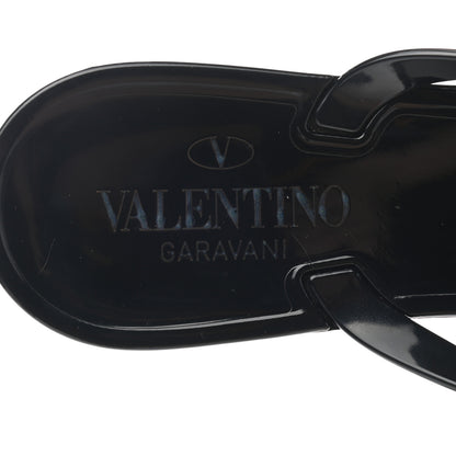 Valentino Garavani PVC Jelly Rockstud Bow Thong Sandals 39 Black 7 of 8