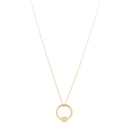 Tiffany 18K Yellow Gold Diamond Tiffany T Baguette Pendant Necklace 1 of 5