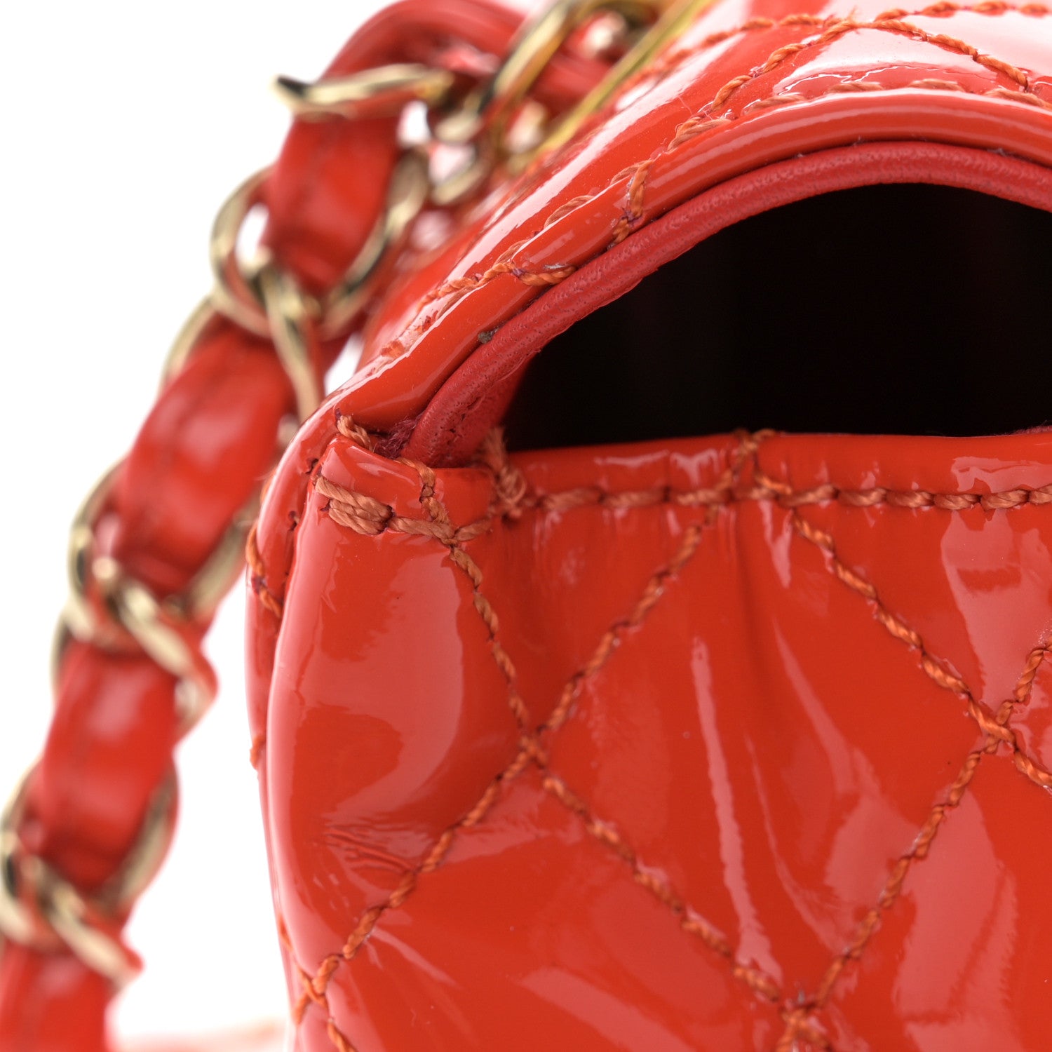 Chanel Patent Calfskin Quilted Valentine Charms Medium Single Flap Red 11 of 12