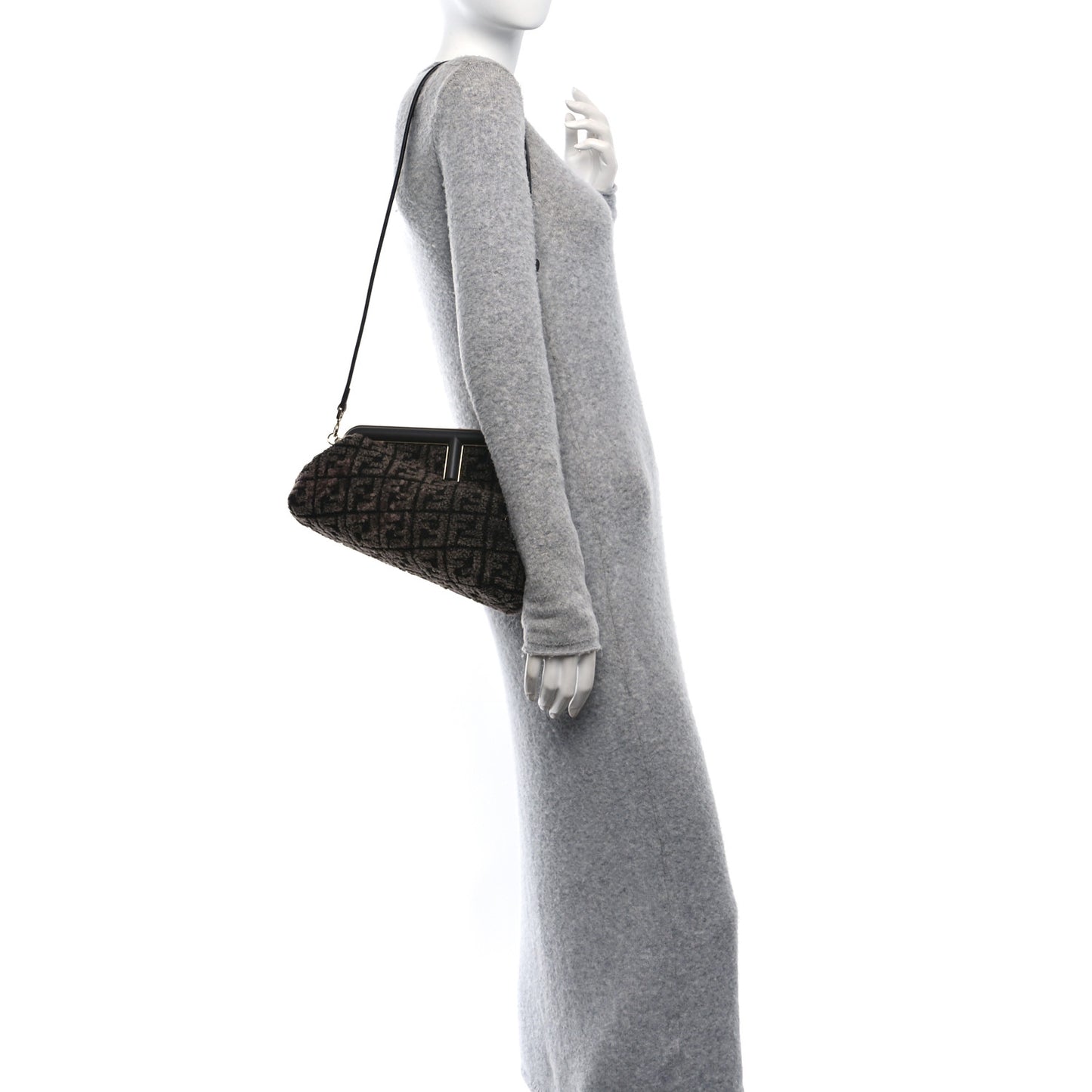 Shearling Shiny Nappa FF Midi Fendi First Real Ebano