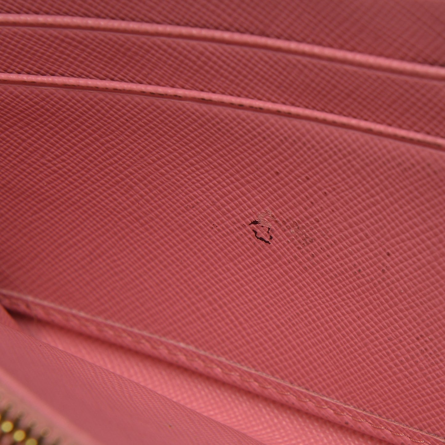 Saffiano Metal Zip Around Wallet Geranio
