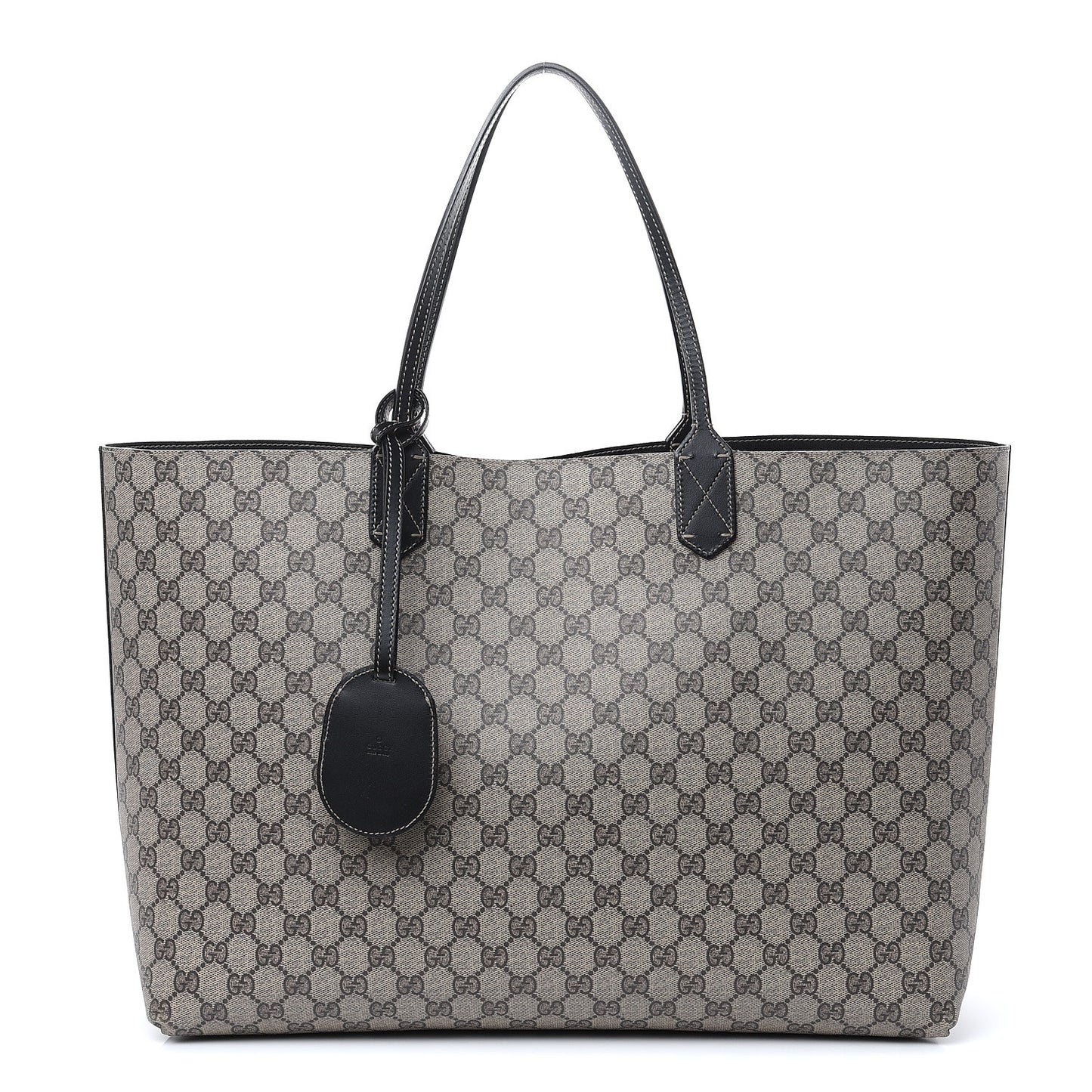 GG Supreme Monogram Large Reversible Tote Beige Black