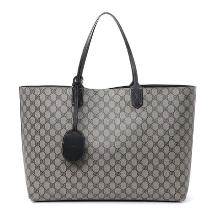 Gucci GG Supreme Monogram Large Reversible Tote Beige Black 1 of 20