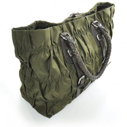 Prada Tessuto Nylon Dressy Gaufre Tote Military Green 3 of 9