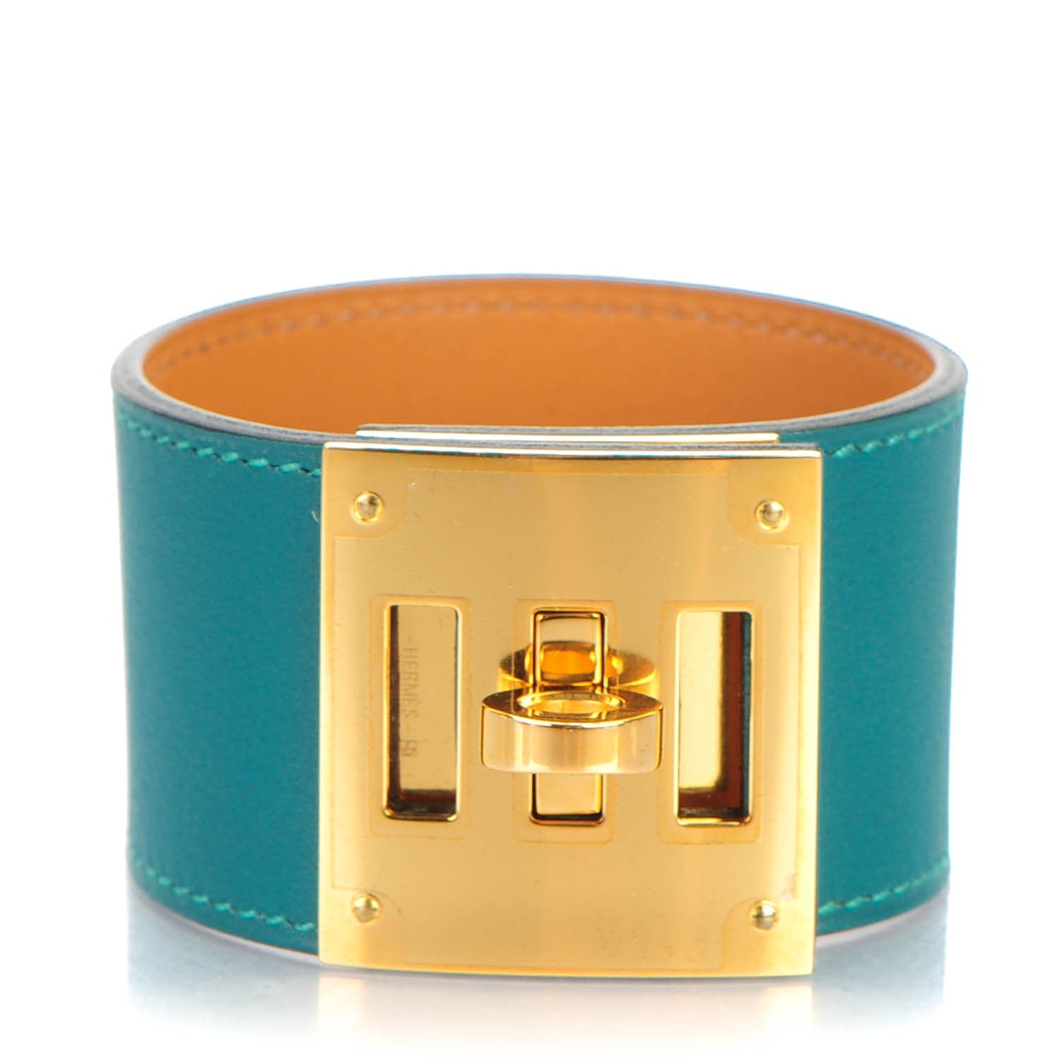 Hermes Swift Kelly Dog Bracelet Cuff Malachite 1 of 6