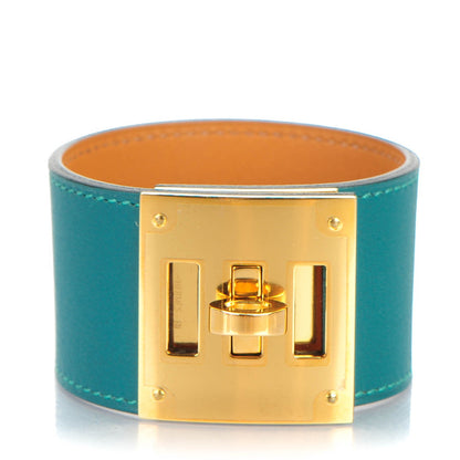 Hermes Swift Kelly Dog Bracelet Cuff Malachite 1 of 6