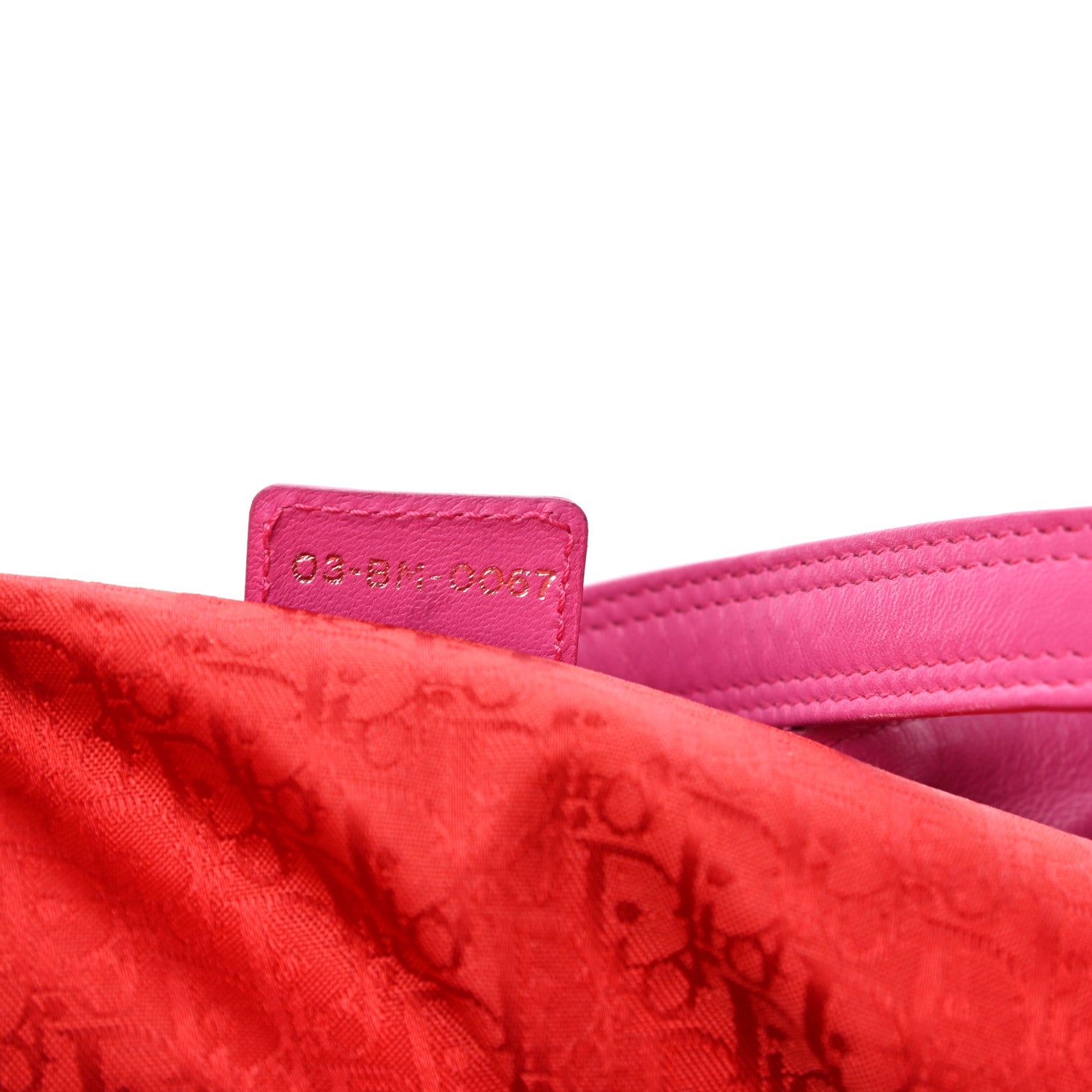 Christian Dior Satin Cannage Drawstring Bag Pink 7 of 10