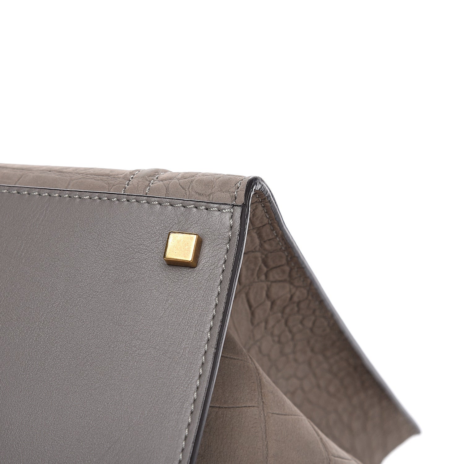 Celine Crocodile Embossed Nubuck Medium Phantom Luggage Grey 10 of 12