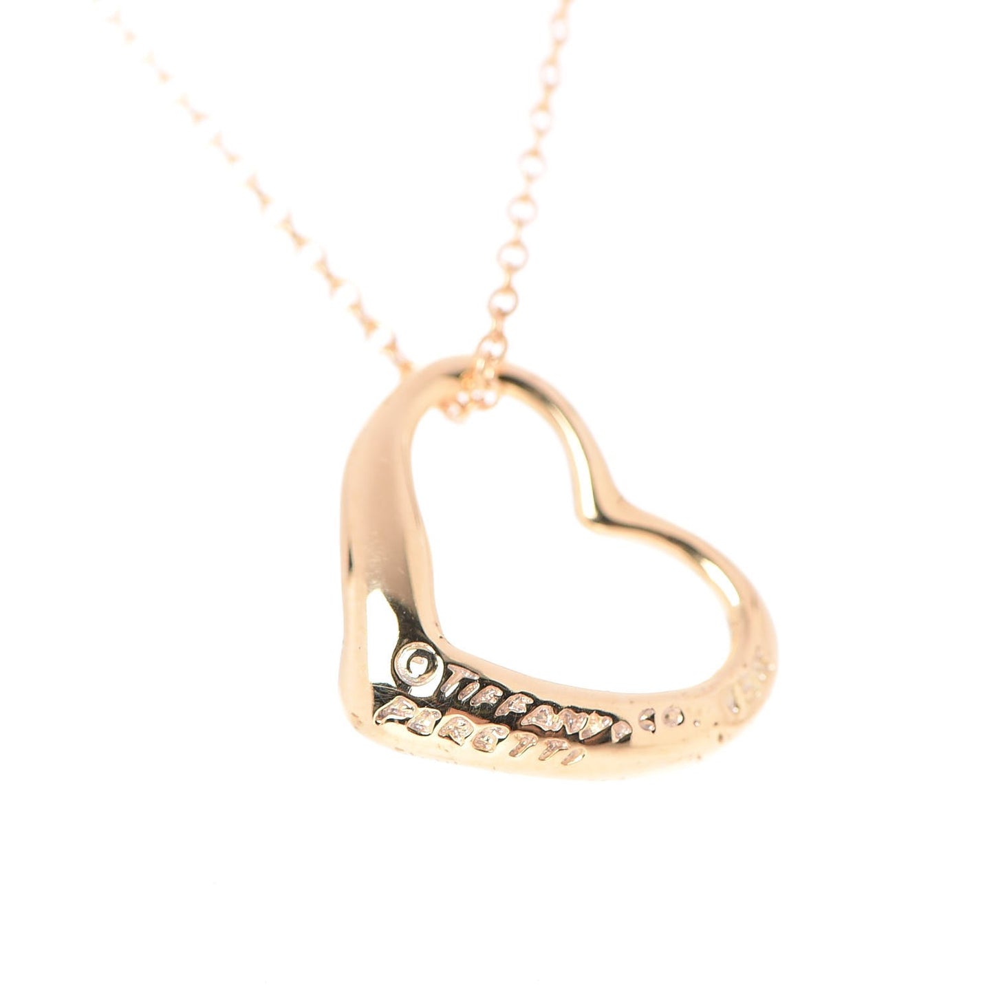 18K Yellow Gold Elsa Peretti Small Open Heart Pendant Necklace