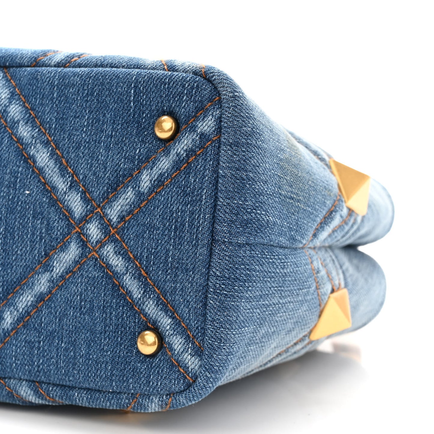 Denim Small Roman Stud The Handle Bag Light Denim Selleria