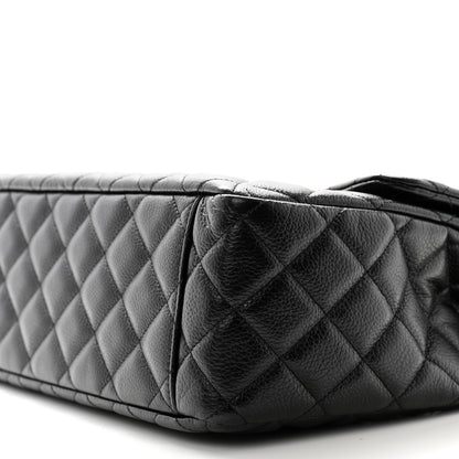 Chanel Grained Calfskin Quilted XXL Travel Flap Bag Black 10 of 10