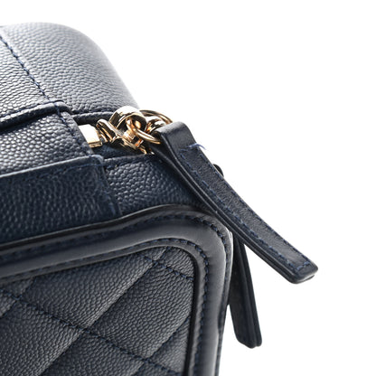 Chanel Caviar Quilted Medium CC Filigree Vanity Case Navy 8 of 10