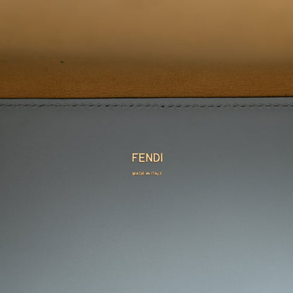 Fendi Vitello King Plexiglass Logo Embossed Medium Fendi Sunshine Shopper Tote Azzurro Baby 6 of 9