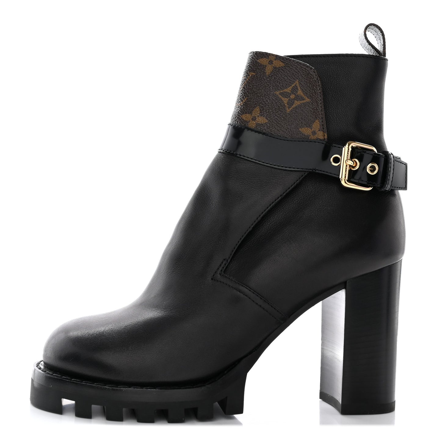 Calfskin Monogram Star Trail Ankle Boots 39 Black