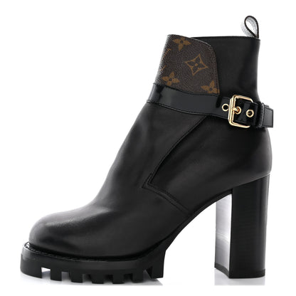 Louis Vuitton Calfskin Monogram Star Trail Ankle Boots 39 Black 1 of 16