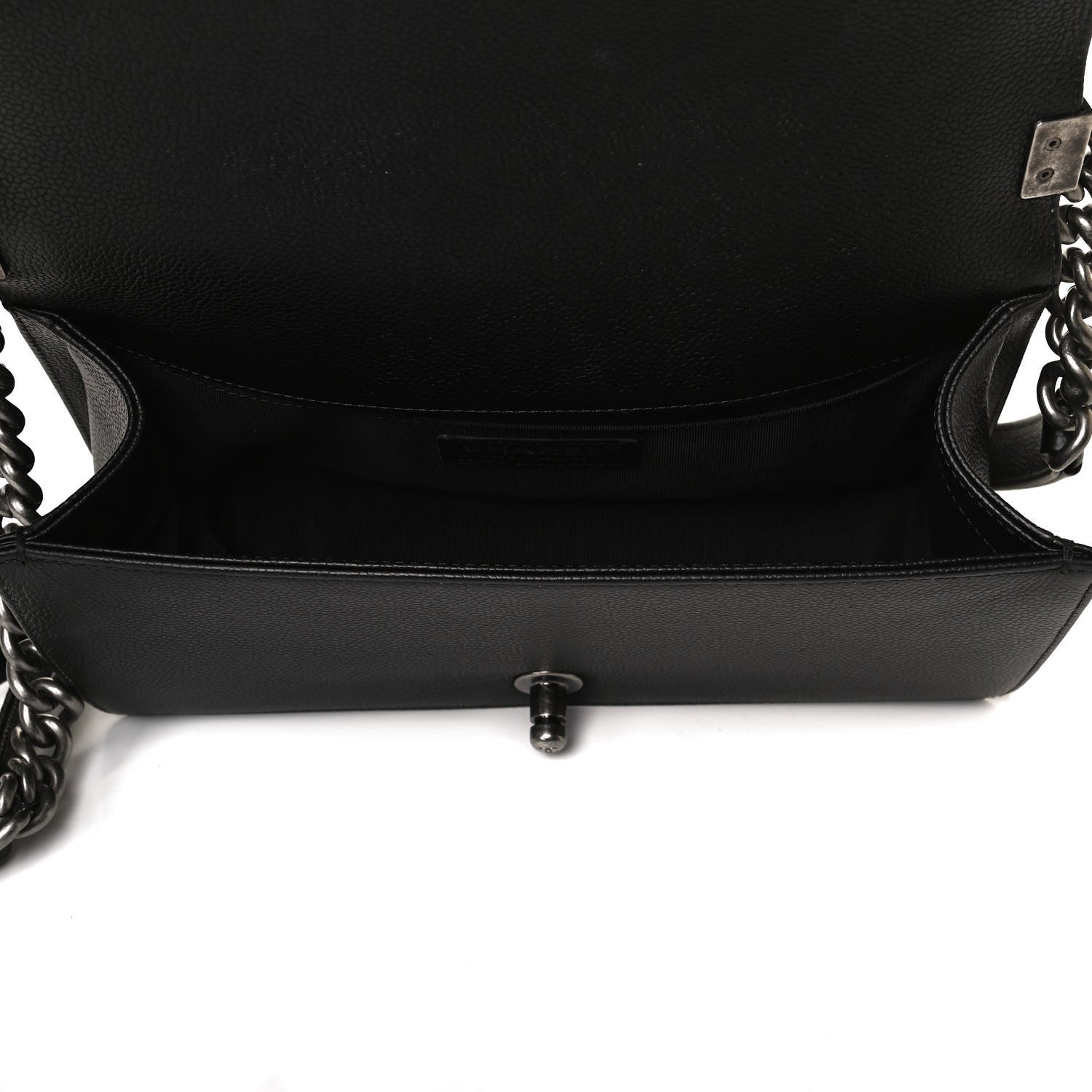 Chanel Caviar Chevron Quilted Medium Boy Flap Black 4 of 16