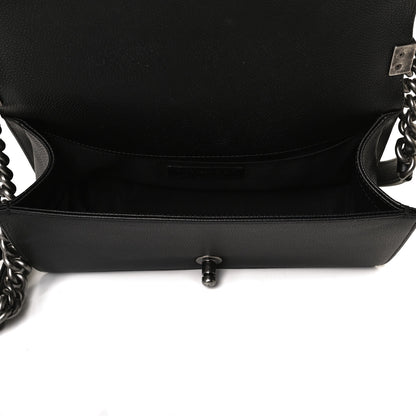 Chanel Caviar Chevron Quilted Medium Boy Flap Black 4 of 16