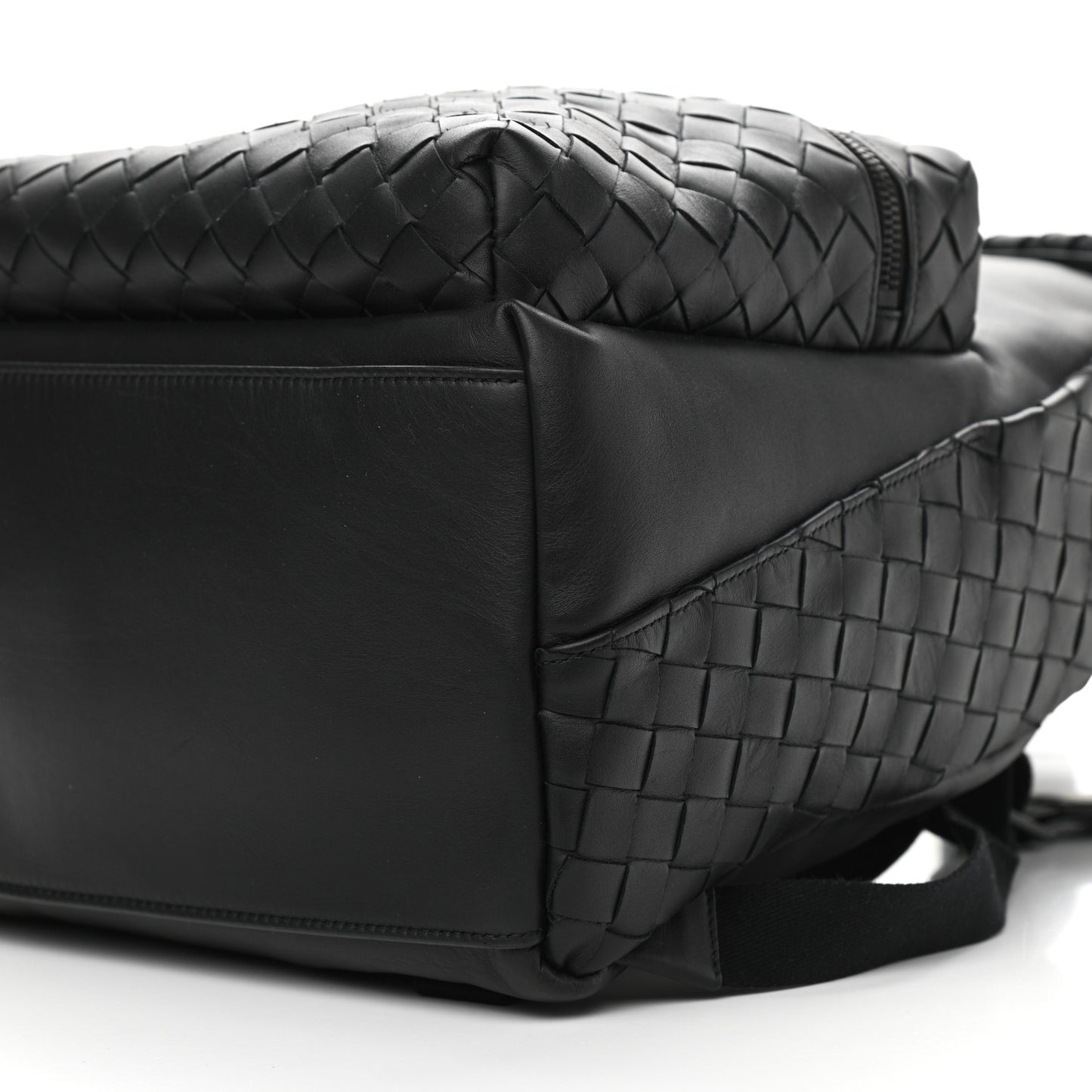 Smooth Calfskin Intrecciato Backpack Black